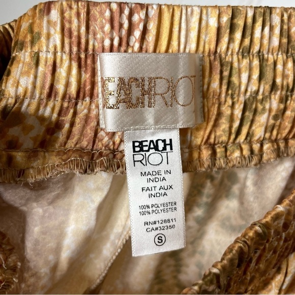 BEACH RIOT Avery High Waist Cropped Pant Size XS Golden Snakeskin Print Satin 79 - Picture 5 of 7
